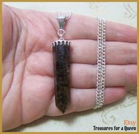 Smoky Quartz Necklace Natural Gemstone Pencil Layering Chakra Pendant