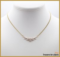 Regency Inspired Crystal Flower Gold Plated Necklace