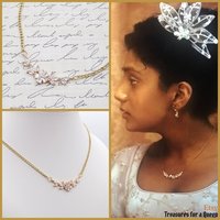 Regency Inspired Crystal Flower Gold Plated Necklace