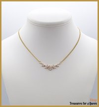 Regency Inspired Crystal Flower Gold Plated Necklace