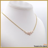 Regency Inspired Crystal Flower Gold Plated Necklace