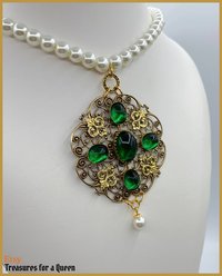 Medieval Necklace - Renaissance Necklace - Medieval Jewelry - Renaissance Jewelry, Tudor Jewelry, Tudor Necklace, Historical Replica