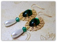 Medieval Earrings - Renaissance Earrings - Medieval Jewelry - Renaissance Jewelry, Tudor Jewelry, Tudor Earrings, Elizabethan