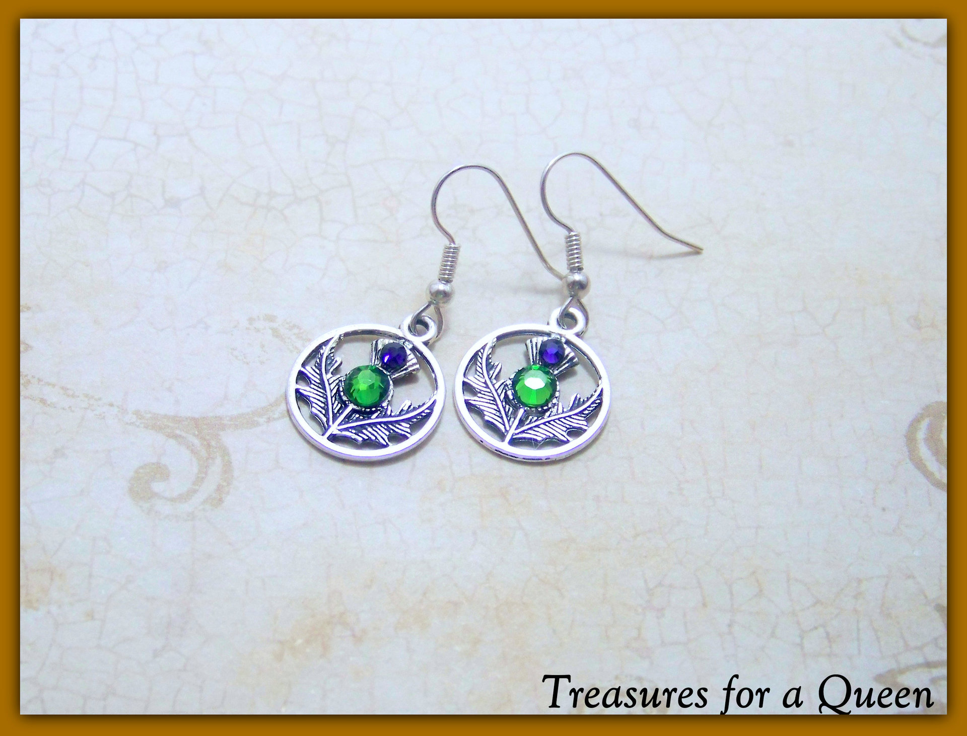 Celtic Earrings - Scottish Thistle - Scottish Jewelry, Celtic Jewelry, Outlander Earrings, Scottish Earrings, Celtic Knot, Irish Jewelry