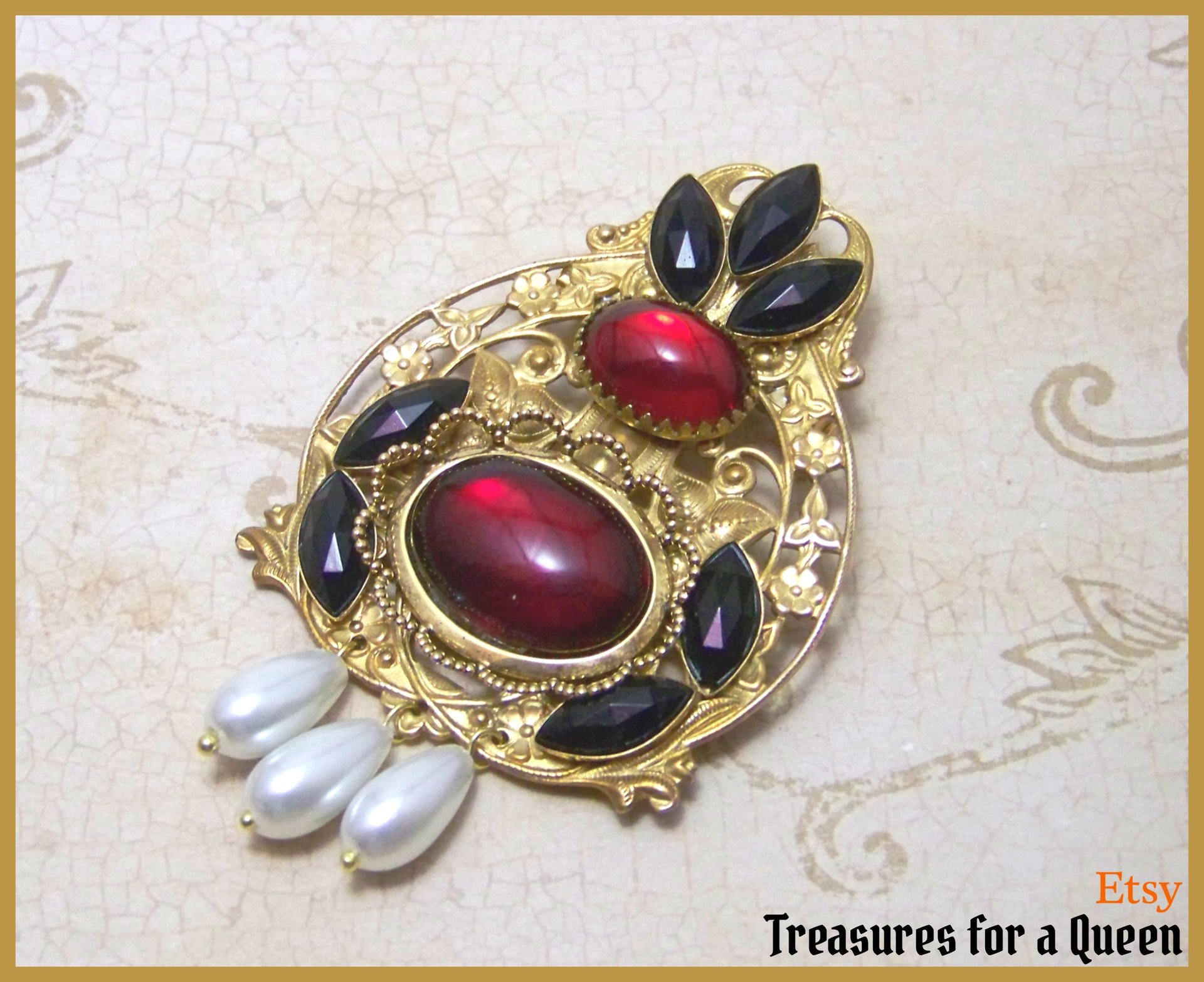 Historical Reproduction, Medieval Brooch, Medieval Jewelry, Renaissance Jewelry, Catherine Parr Brooch, Tudor Replica, Renaissance Brooch