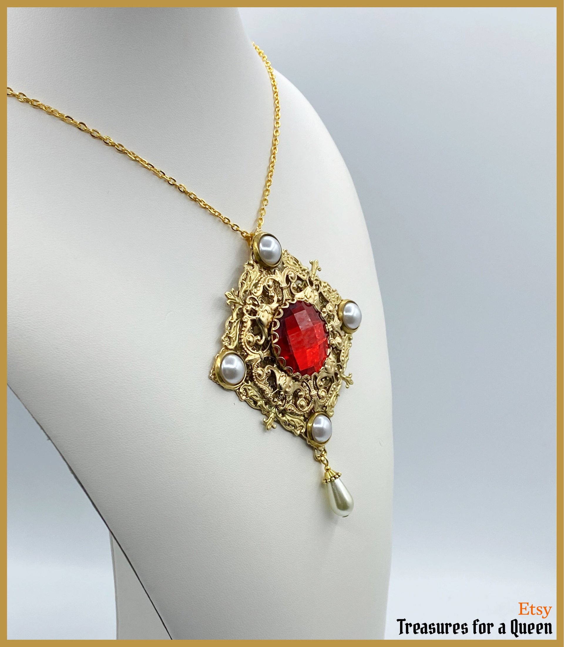 Ever After Cinderella Renaissance Reproduction Necklace