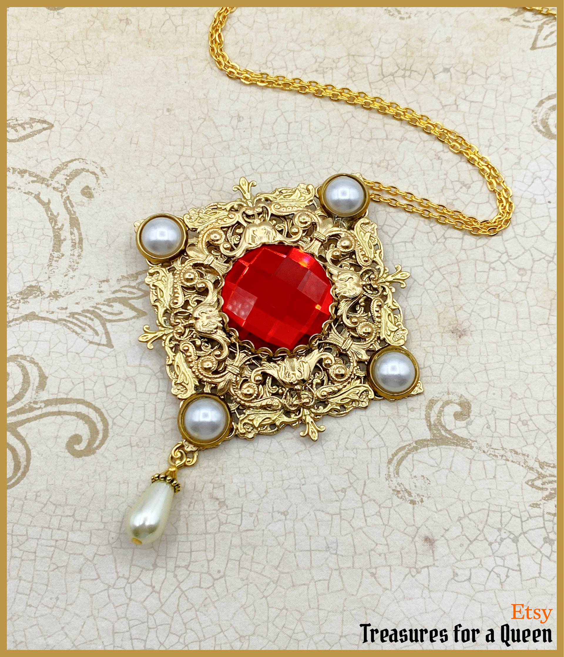 Ever After Cinderella Renaissance Reproduction Necklace