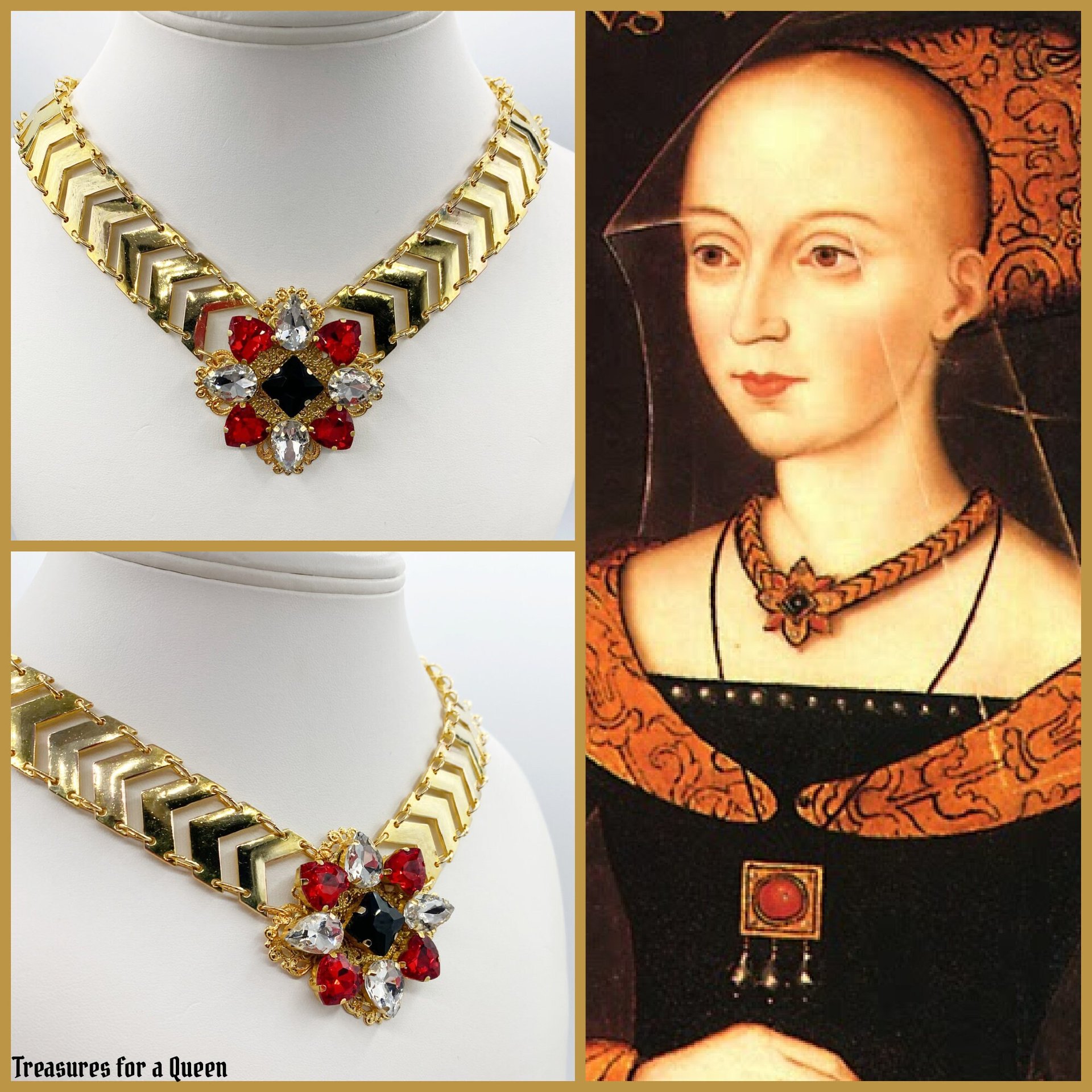 Tudor Replica Necklace, Elizabeth Woodville Medieval Historical Reproduction