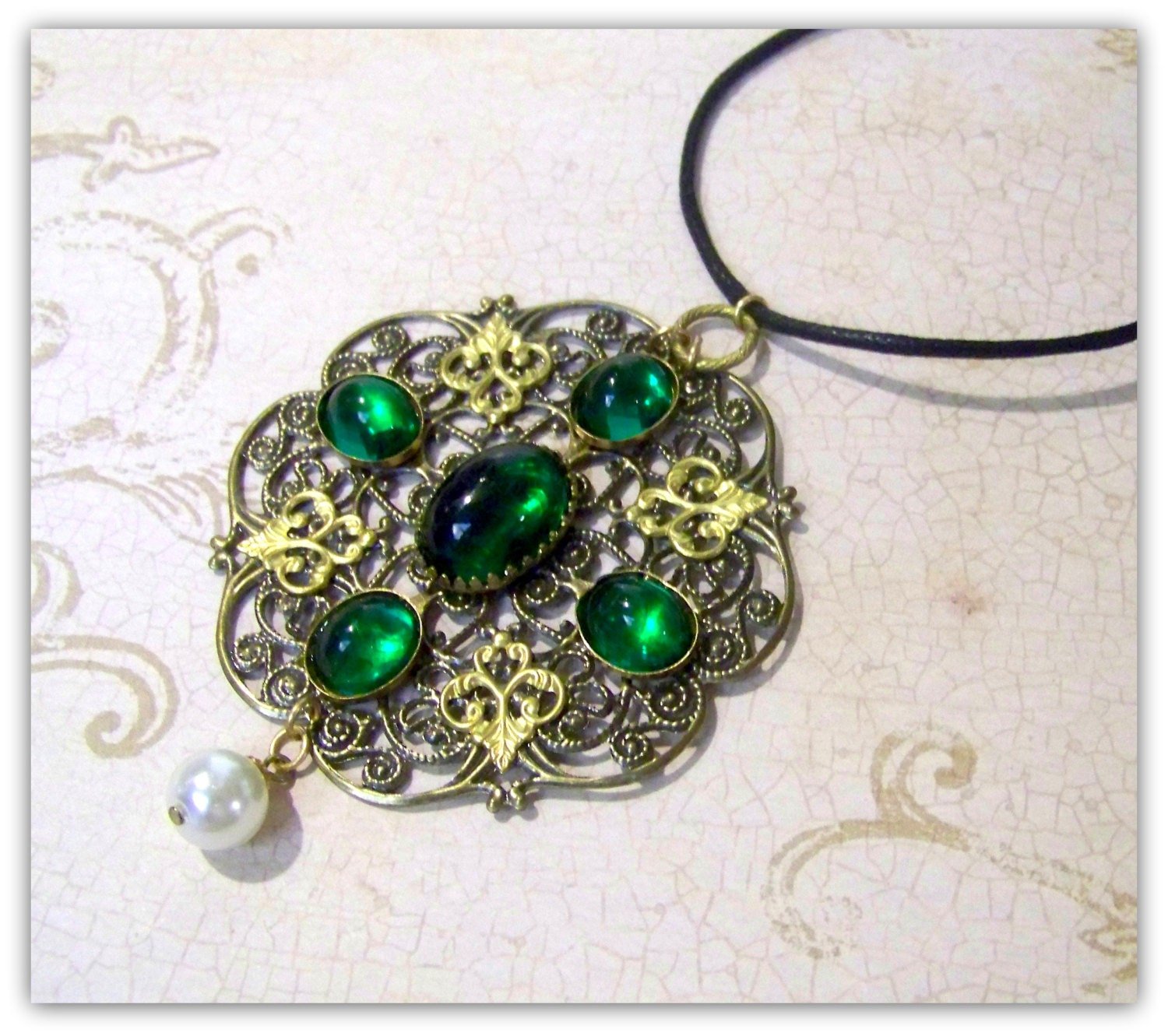 Medieval Necklace - Renaissance Necklace - Medieval Jewelry - Renaissance Jewelry, Tudor Jewelry, Tudor Necklace, Historical Replica