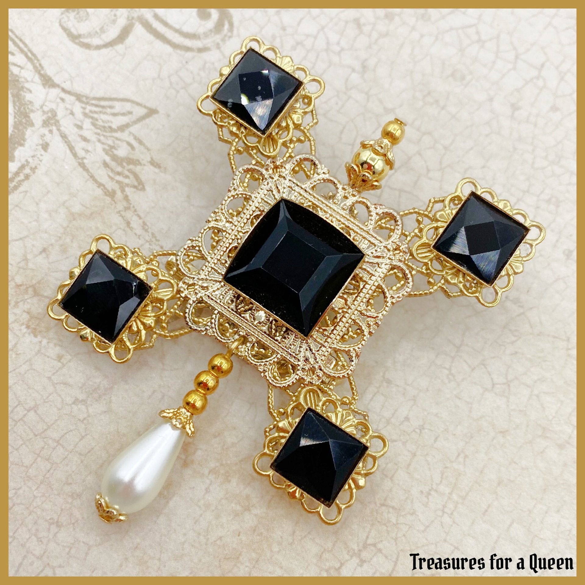 Tudor Historical Replica Brooch - Mary Tudor Medieval Jewelry Reproduction