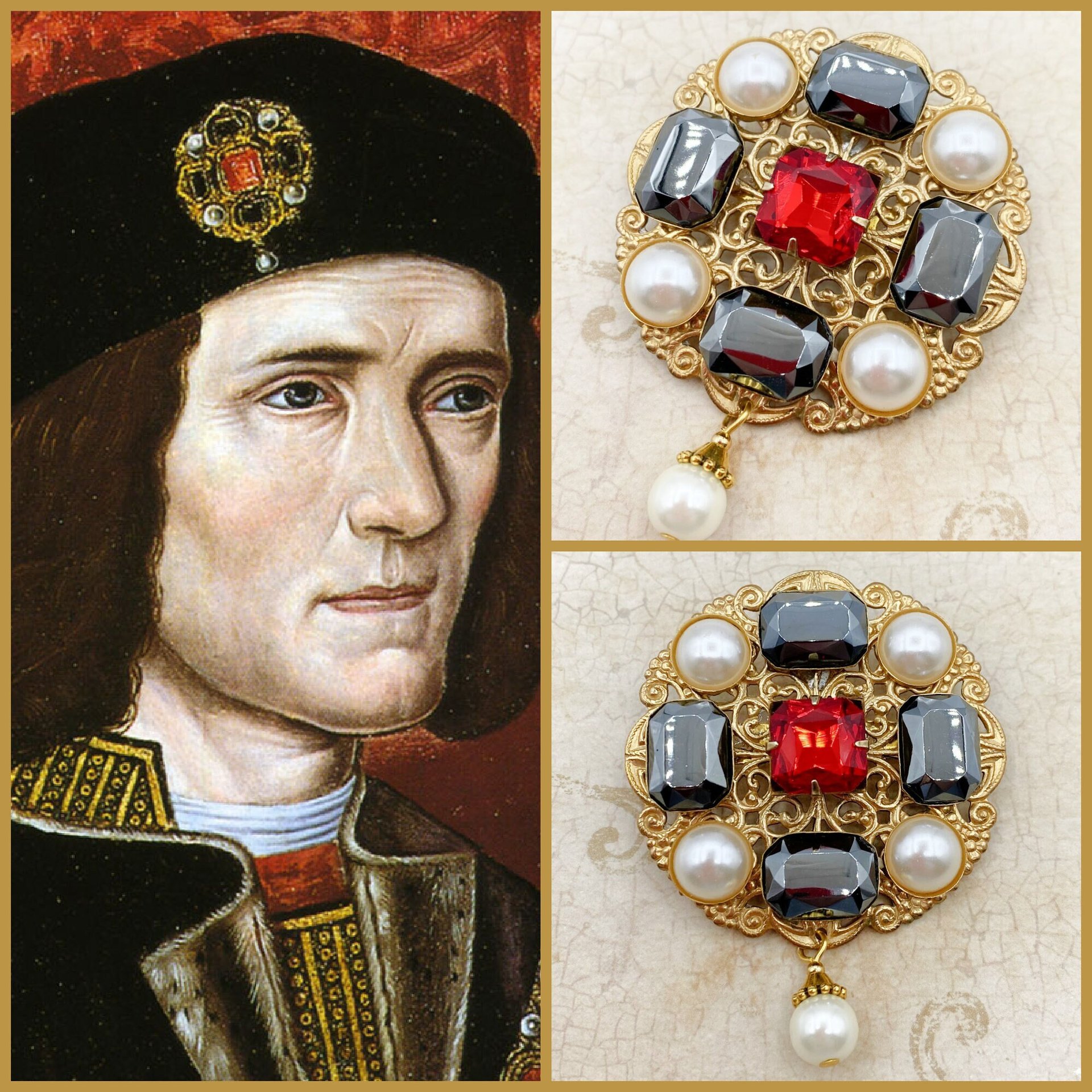 Richard III Brooch - Medieval Tudor Historical Replica Hat Pin Pendant