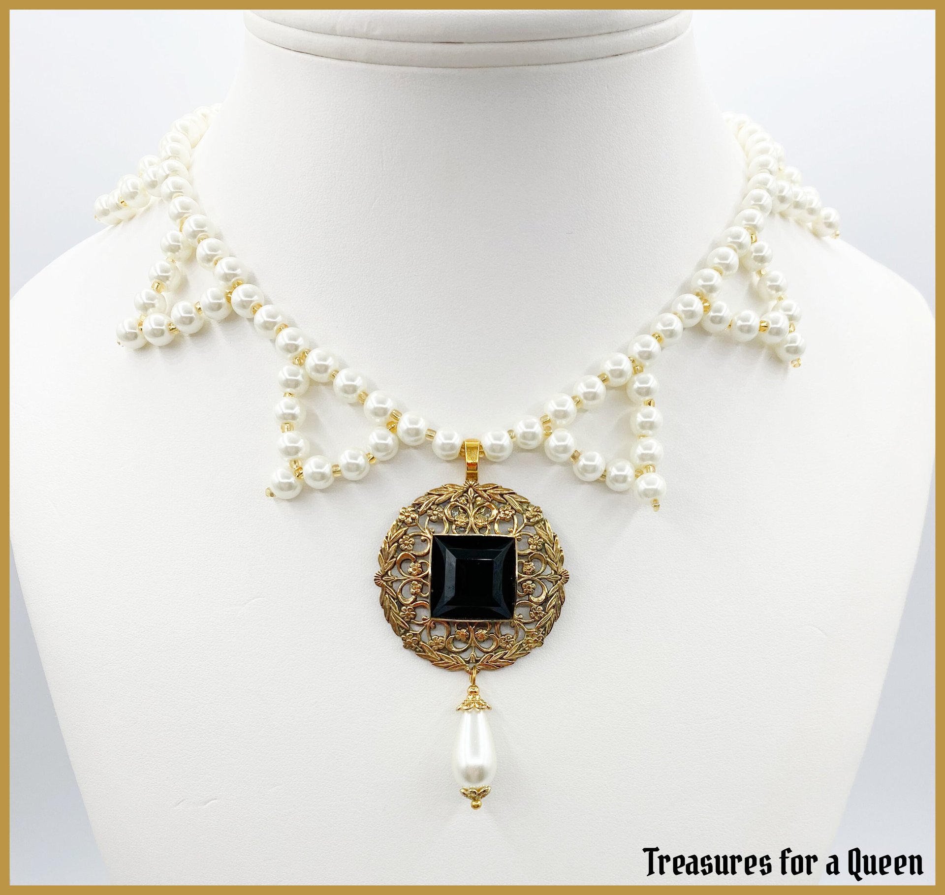 Jane Grey Tudor Necklace - Renaissance Medieval Historical Reproduction Jewelry