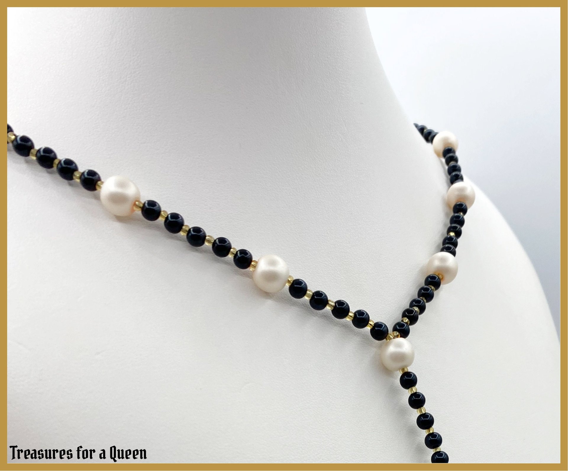 Pearl Lariat Necklace - Historical Replica Isabella of Portugal, Duchess of Burgundy