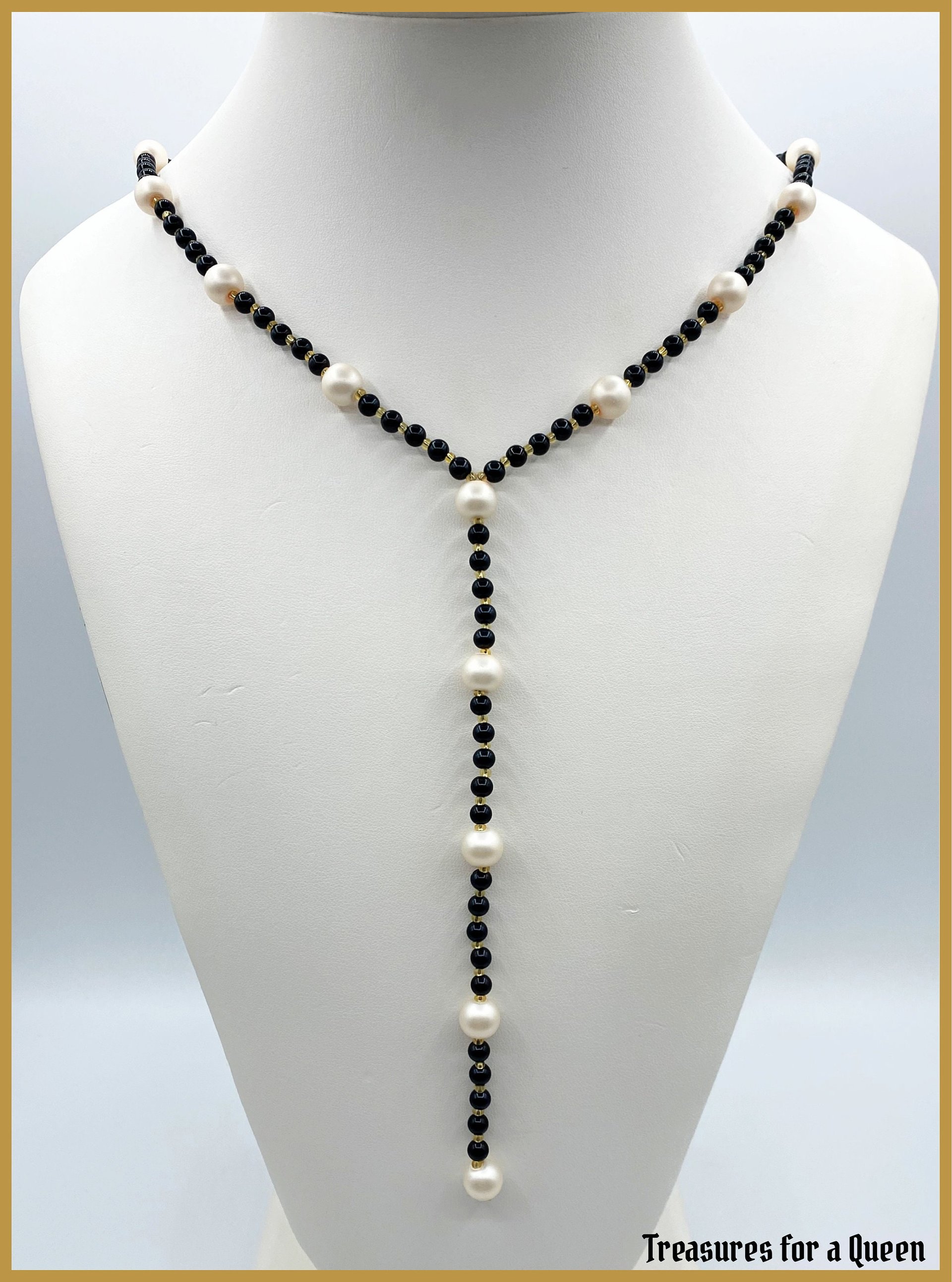 Pearl Lariat Necklace - Historical Replica Isabella of Portugal, Duchess of Burgundy