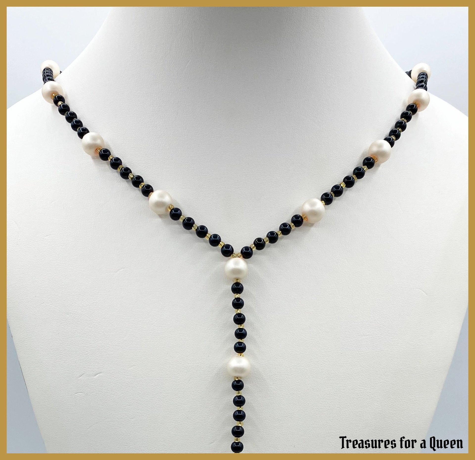 Pearl Lariat Necklace - Historical Replica Isabella of Portugal, Duchess of Burgundy