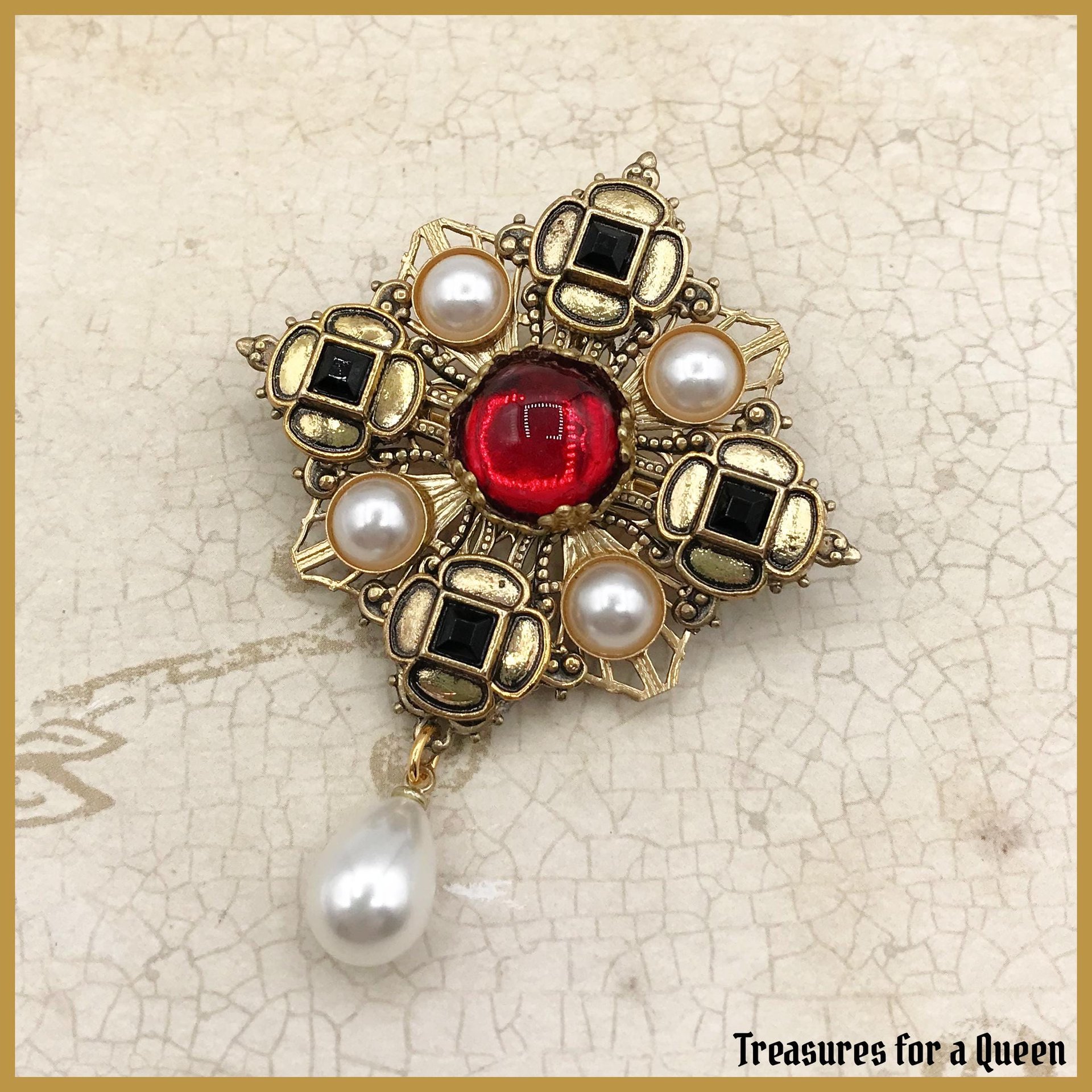 Historical Replica Brooch - King Henry VIII Portrait Hat Pin Tudor Reenactment Jewelry
