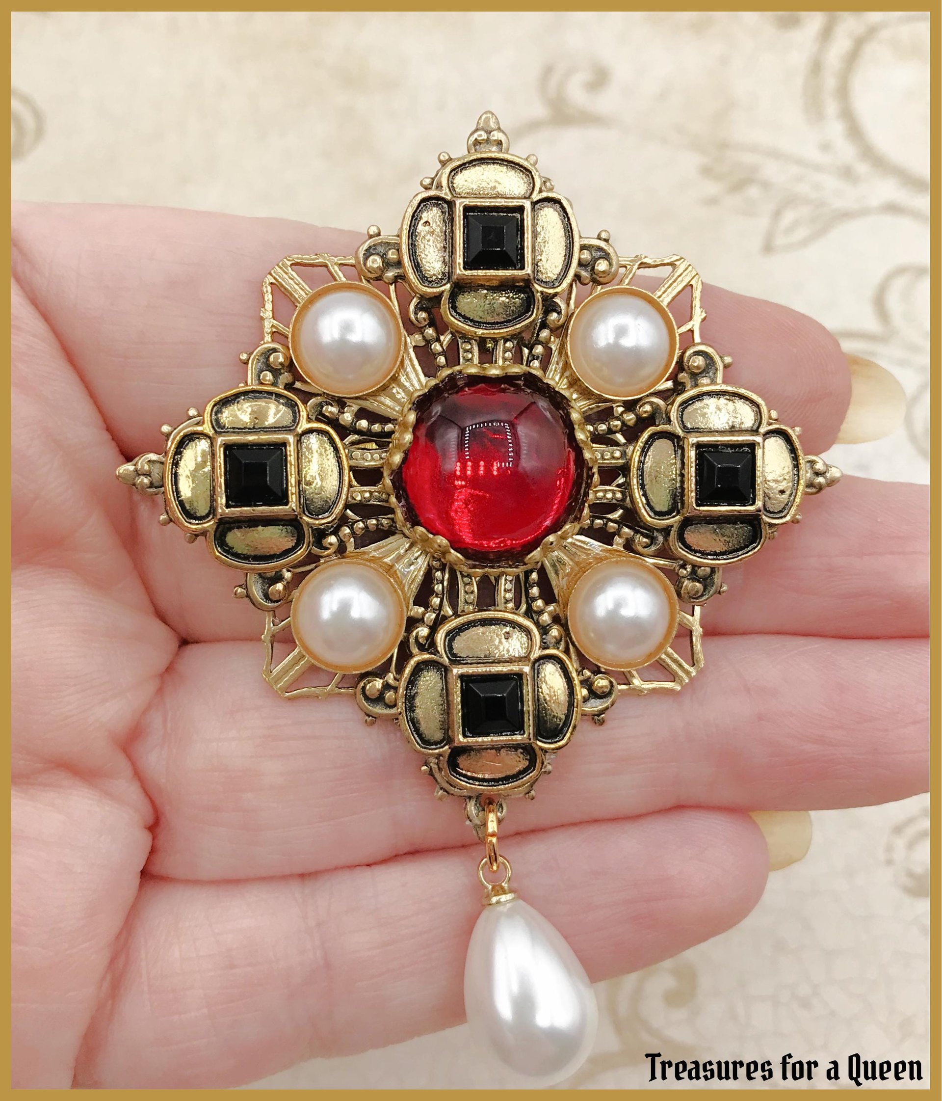 Historical Replica Brooch - King Henry VIII Portrait Hat Pin Tudor Reenactment Jewelry